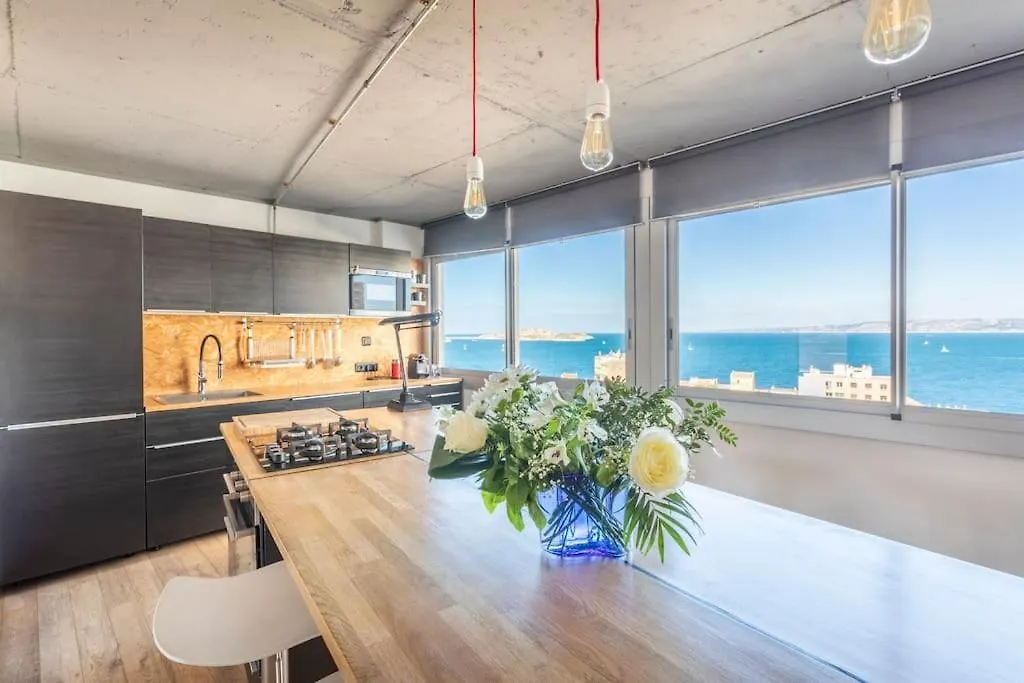 Dream Ocean View With Balcony Close To Beach Marseille 0*,  Frankrig